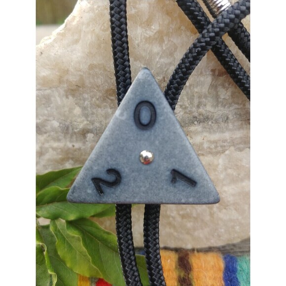 Handcrafted Trionimo Tile Bolo Tie, Game Lover Gift - Picture 3 of 10